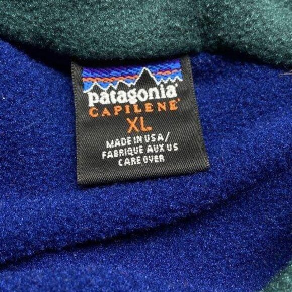 Vintage Patagonia Capilene Fleece Quarter Zip Pullover Men’s XL 90s Navy Blue - Picture 3 of 5